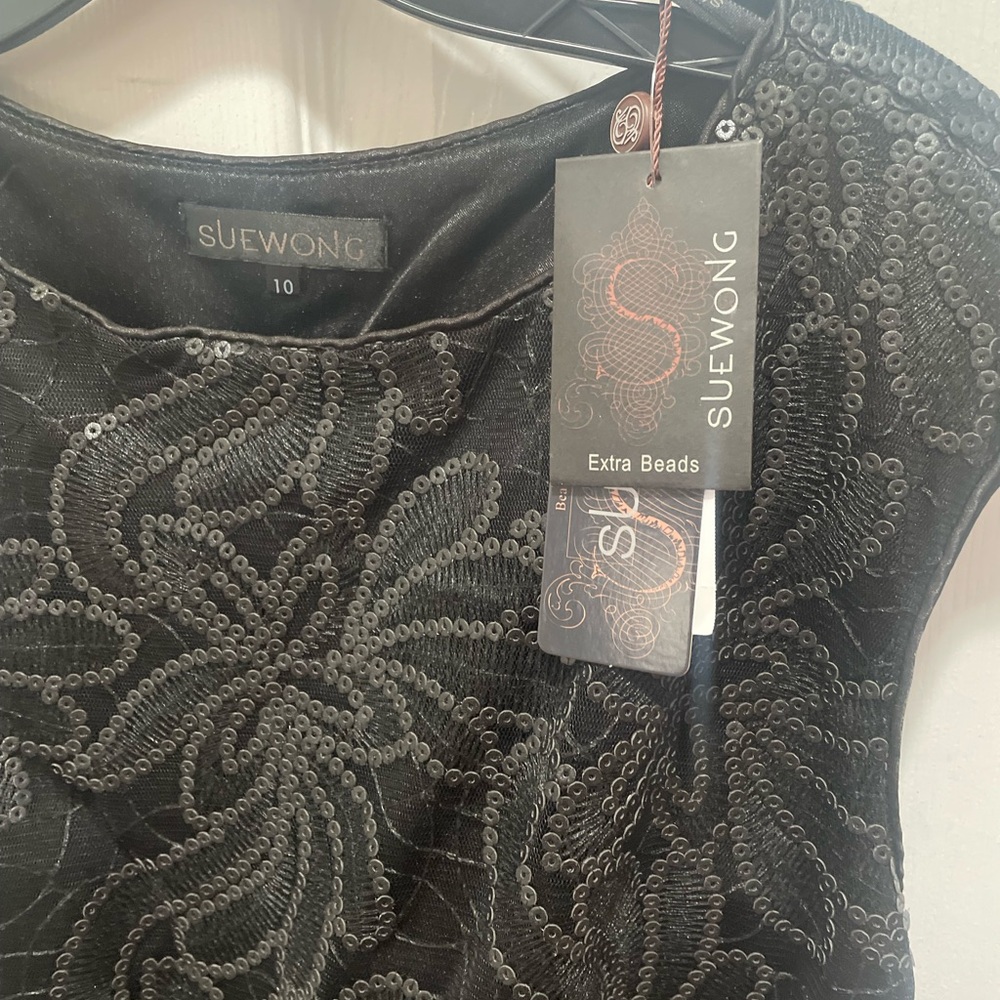 Sue Wong Elegant Black Sequin Gown